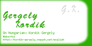 gergely kordik business card